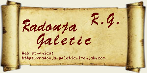 Radonja Galetić vizit kartica